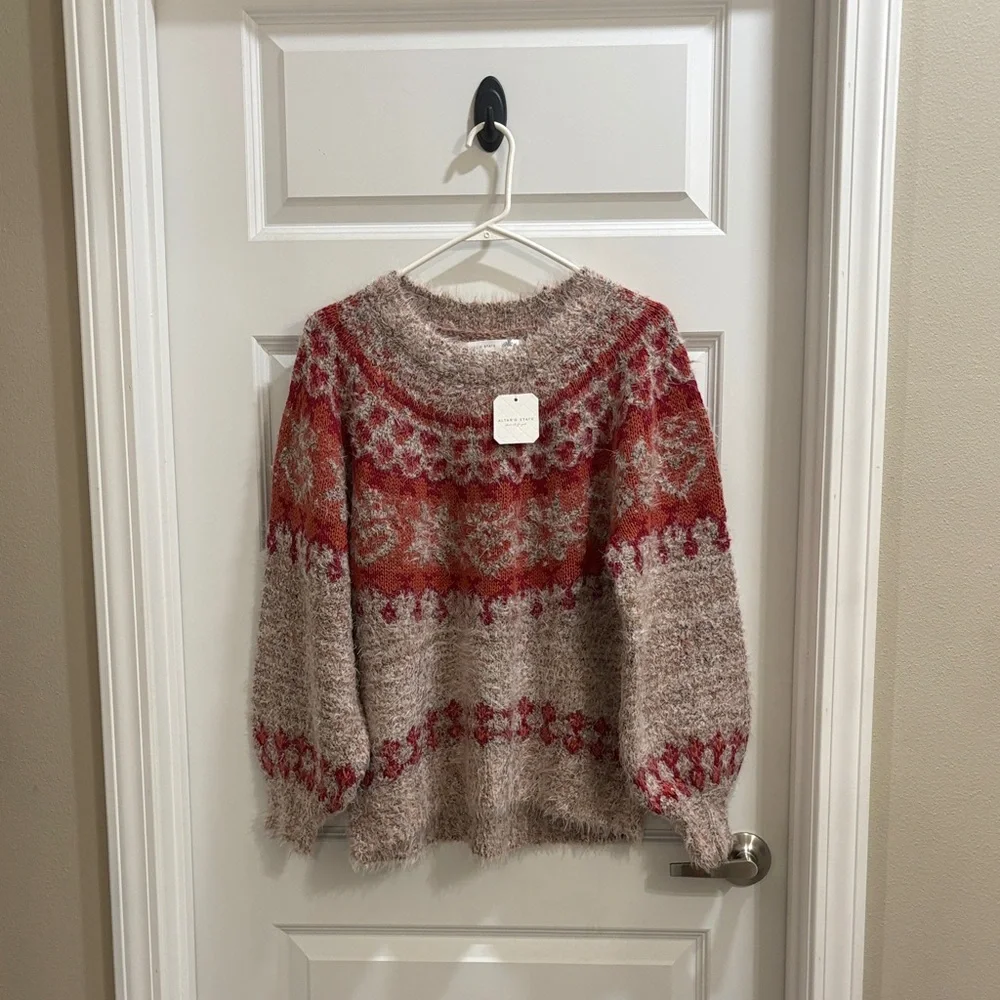 ✨NWT~Altar’d State Fuzzy Fair Isle Sweater✨ - Picture 5 of 9